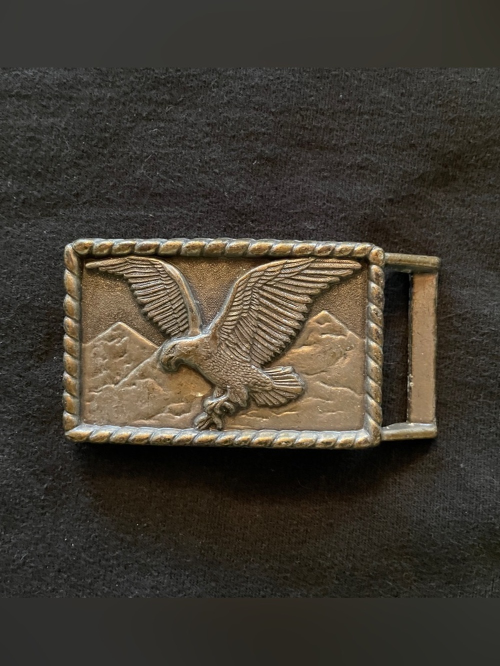 Vintage Eagle Belt Buckle in Aged Silver Tone